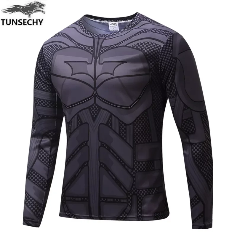 

2022NEW new 3D printing comic bat men's t-shirt fashion t-shirt men's cosplay costume long-sleeved tops for men