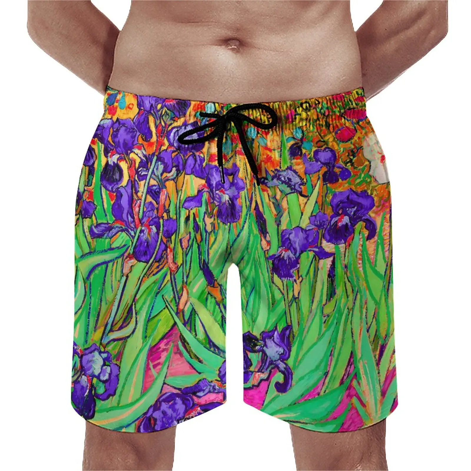 

Мужские пляжные шорты с принтом, синие шорты с цветочным принтом
