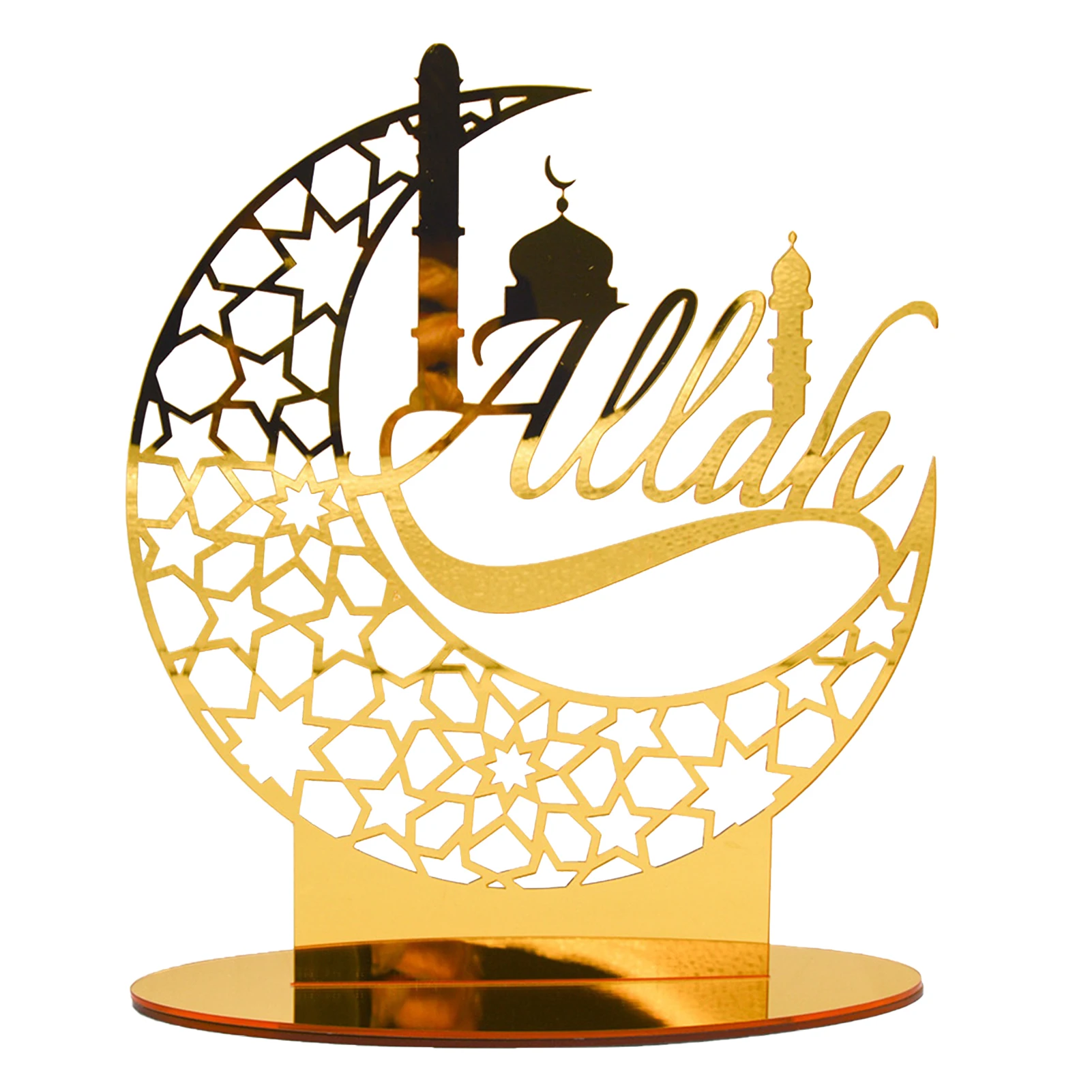 

Ramadan Mubarak Festival Decoration Acrylic Golden Moon Eid Ramadan Tabletop Decorations Islamic Ornaments Muslim Home Party