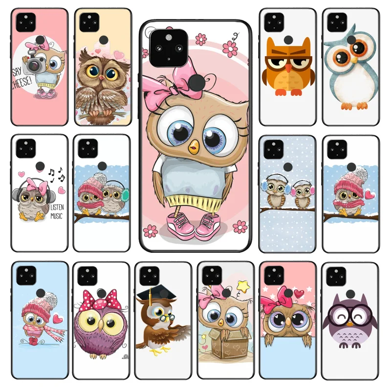 

Cute Cartoon Owl Hearts Lover Phone Case for Google Pixel 7 Pro 6A 6 Pro 5A 4A 3A Pixel 4 XL Pixel 5 6 4 3 XL 3A XL