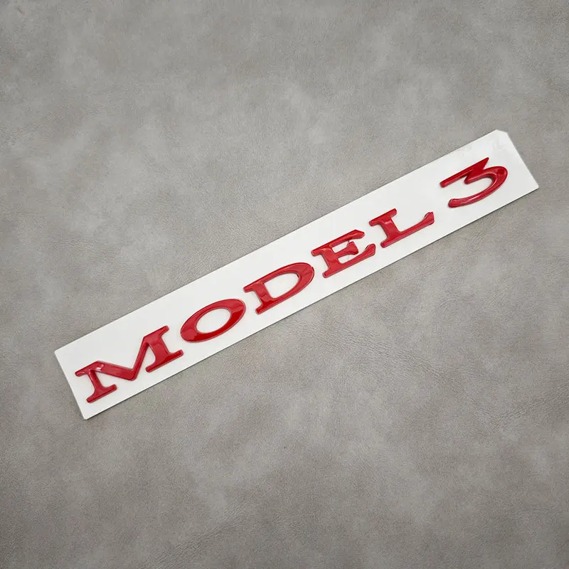 

3D ABS буквы, модель 3, логотип, хромированный, черный, красный, значок, наклейки на задний багажник автомобиля для Tesla Model 3, авто украшения, наклейки, аксессуары