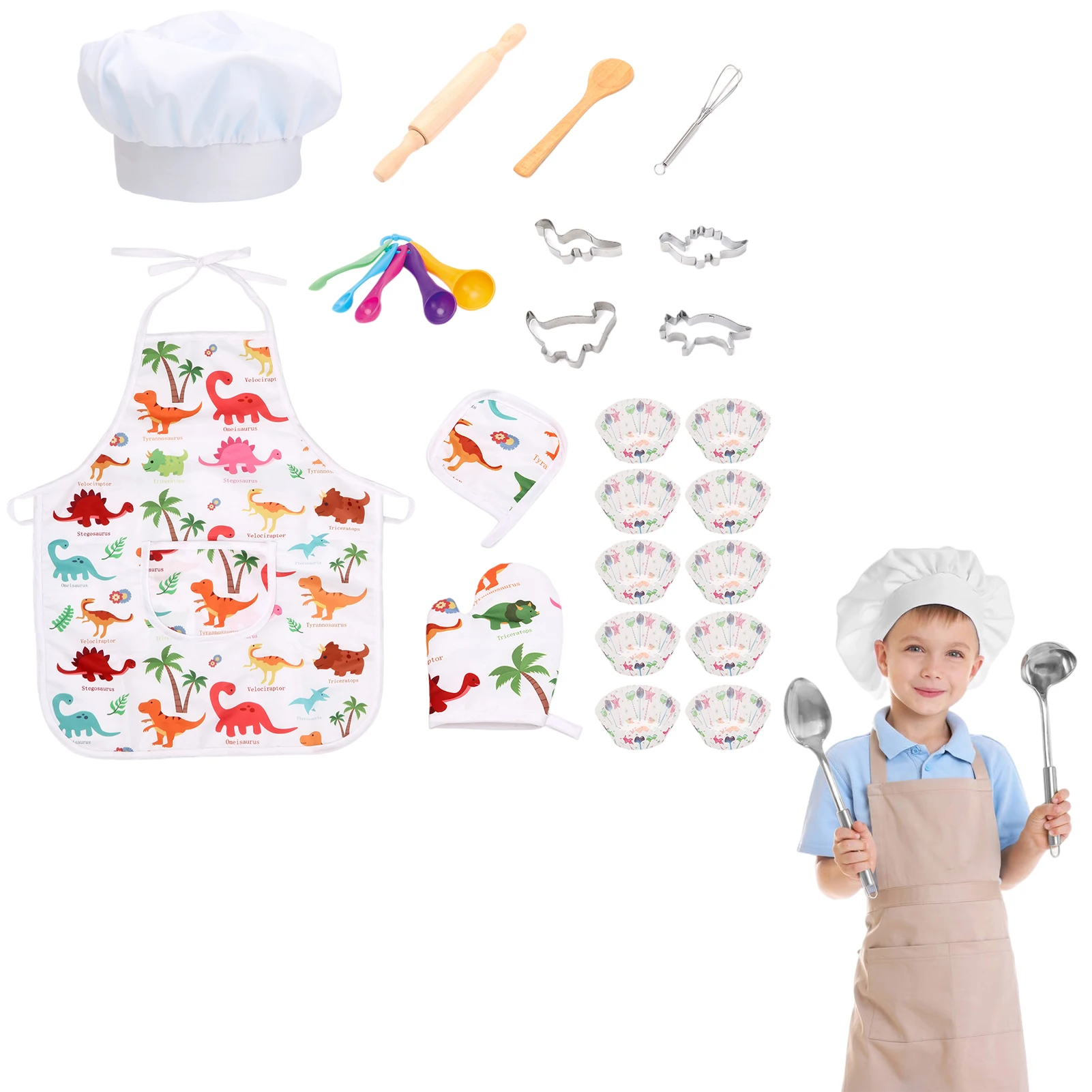 

Детский семейный Детский костюм шеф-повара для ролевых игр, Детский набор для приготовления еды для кухни, детский набор для выпечки для дев...