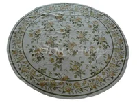 Free shipping 8'X8' Round  Handmade Floral Roses Wool Needlepoint Area Rug New Store Openning