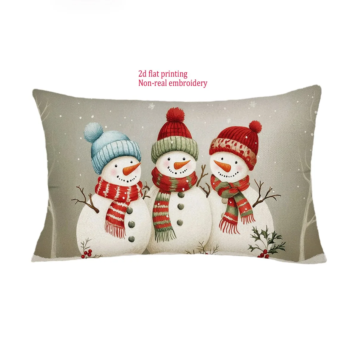 

Рождественские наволочки со снеговиком, полиэстер велюр