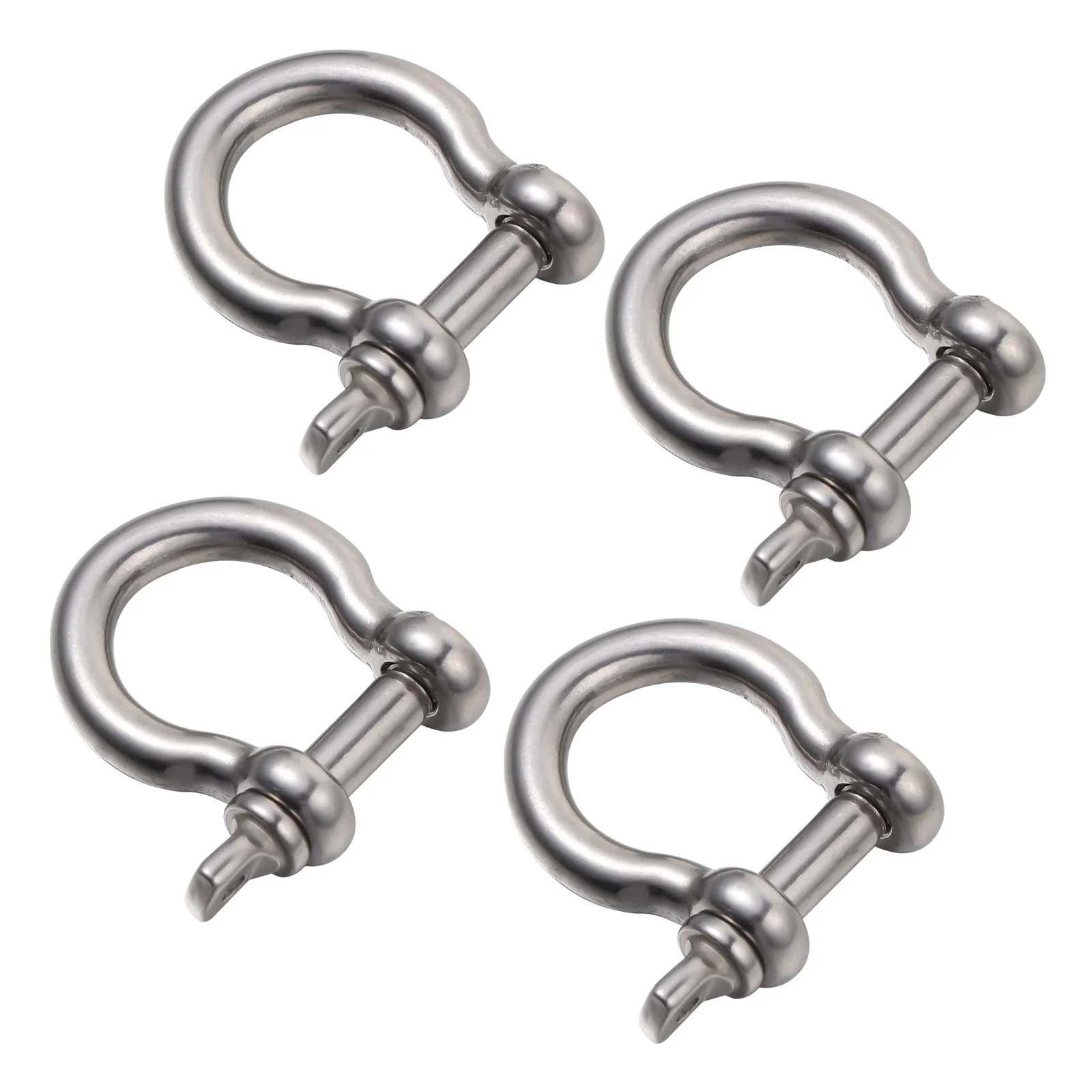 

4 Pcs Bow Buckle Durable Metal Shackles Stainless Steel Chain Boat Anchor Winch