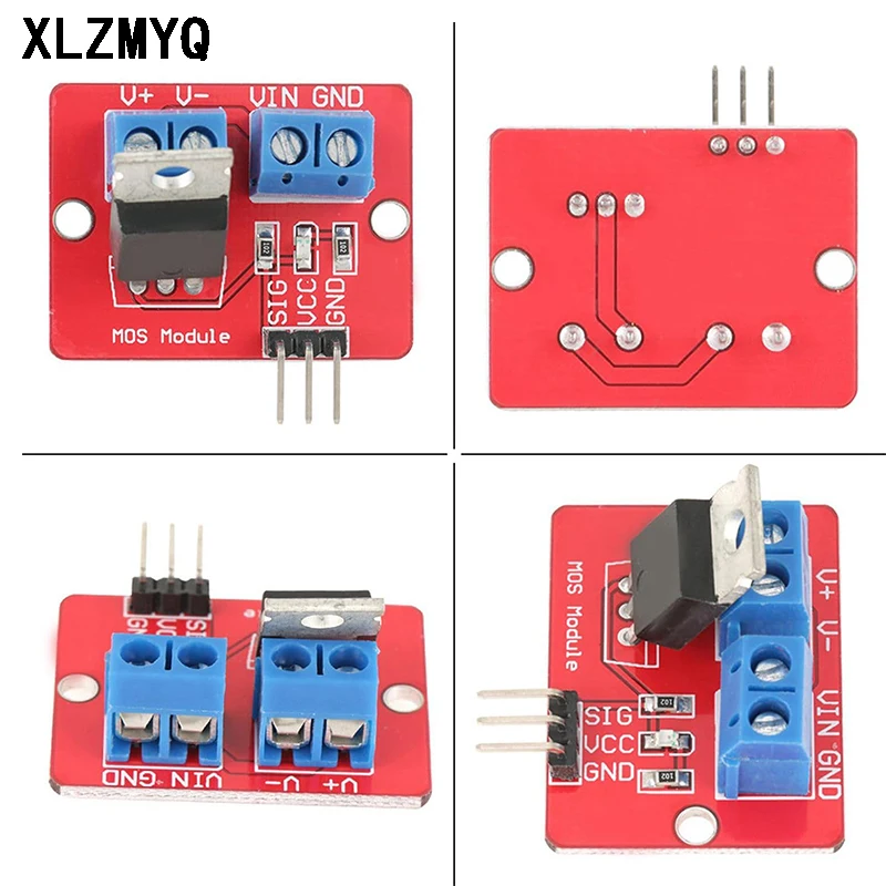 Фото 10 шт. IRF520 модуль драйвера MOSFET, модуль драйвера, совместимый с микроконтроллером, кнопочный привод MOSFET Arduino MCU ARM №3