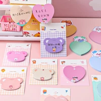 2pcs kawaii heart sticky notes self adhesive student memo pad sticky tabs planner notebook scrapbooking sticker school supplies