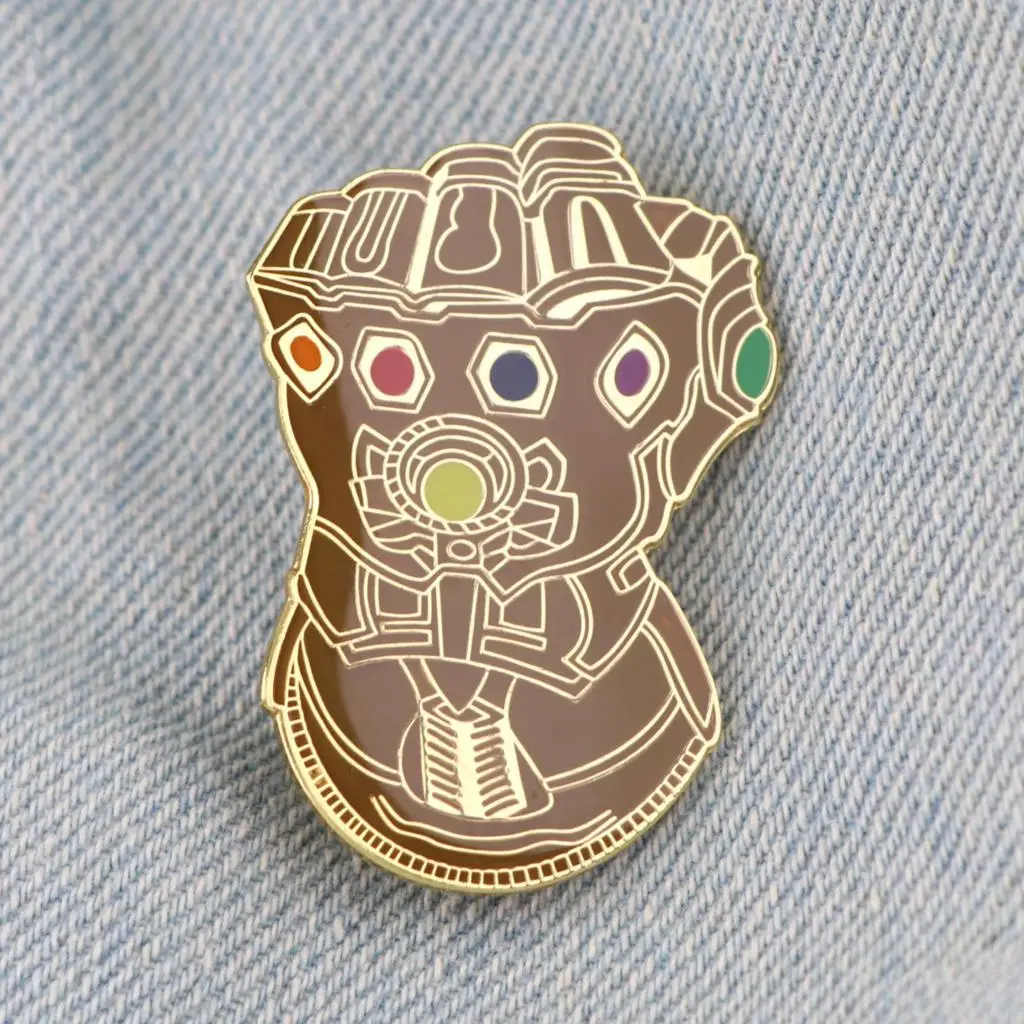 

Movie Character Cool Gloves Enamel Pins Lapel Pins for Backpack Briefcase Badges Brooches for Clothing Jewelry Accessories Gifts