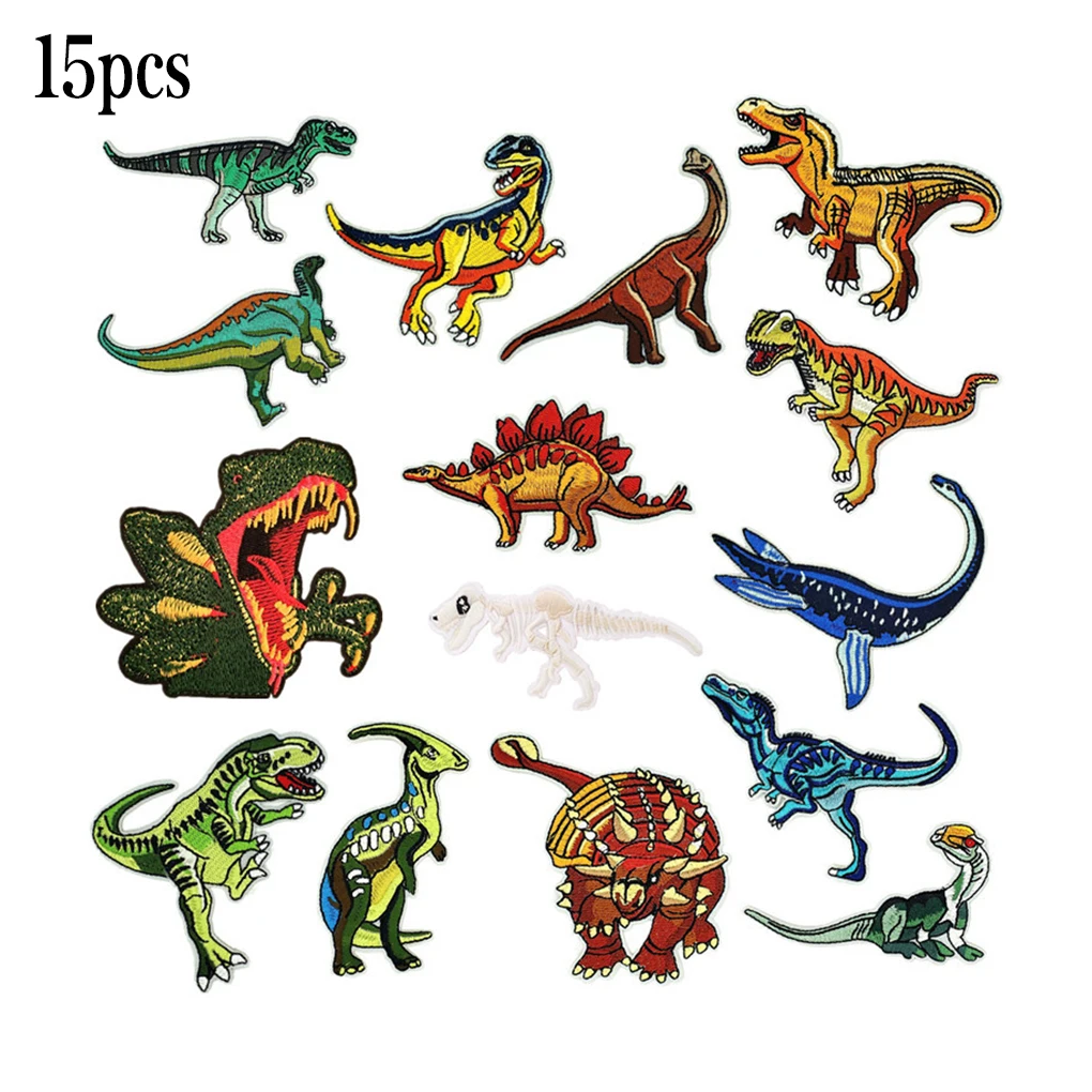 

15pcs Embroidery Patches Cartoon Animal Cotton Blend Embroidery Badge Clothing DIY Accessory
