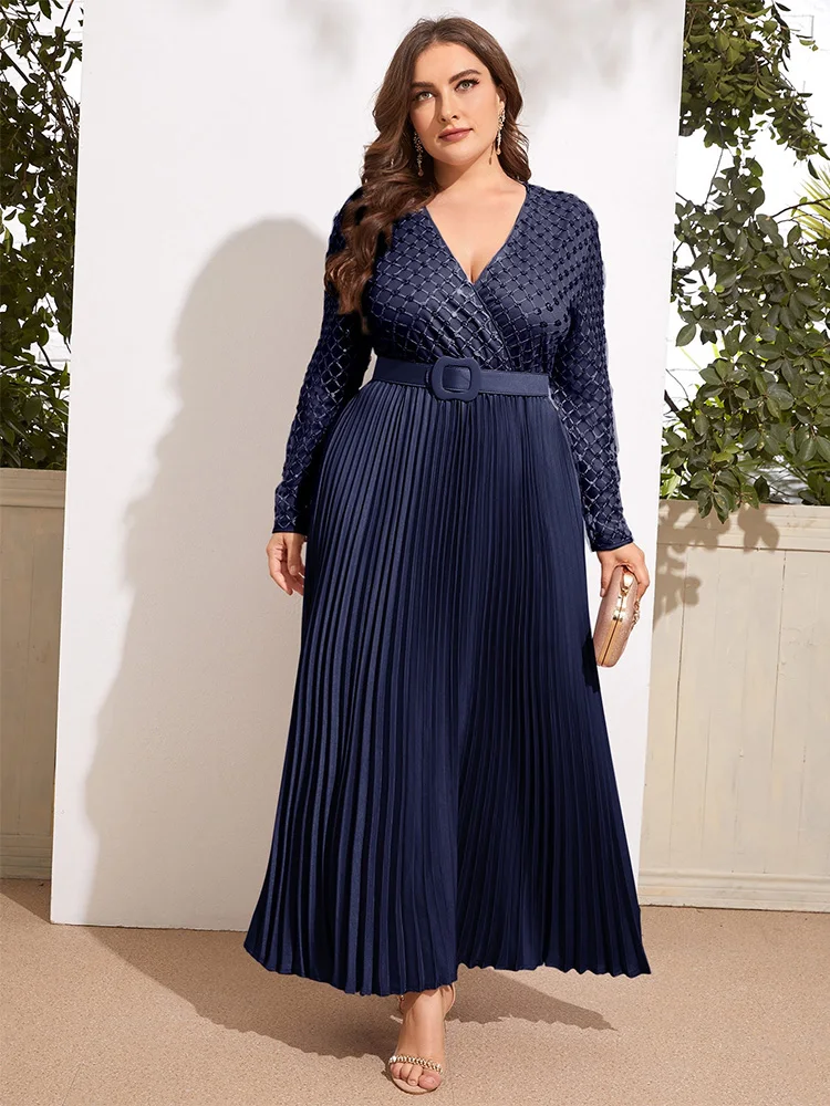 

TOLEEN Women Plus Size Maxi Dresses 2022 Luxury Designer Chic Elegant Long Sleeve Turkish African Evening Party Wedding Clothing