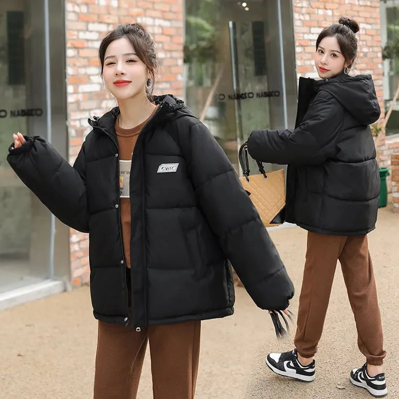 Женская зимняя пуховая куртка из хлопка с подкладкой