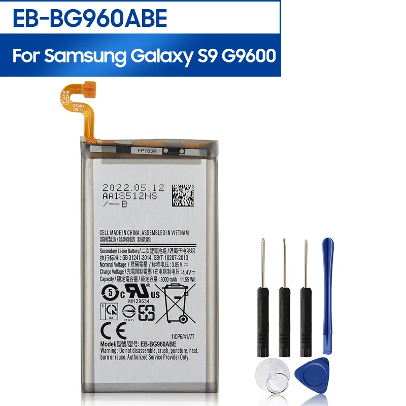 

Replacement Battery EB-BG960ABE For Samsung GALAXY S9 G9600 EBBG960ABE G960F SM-G960 Replacement Phone Battery 3000mAh