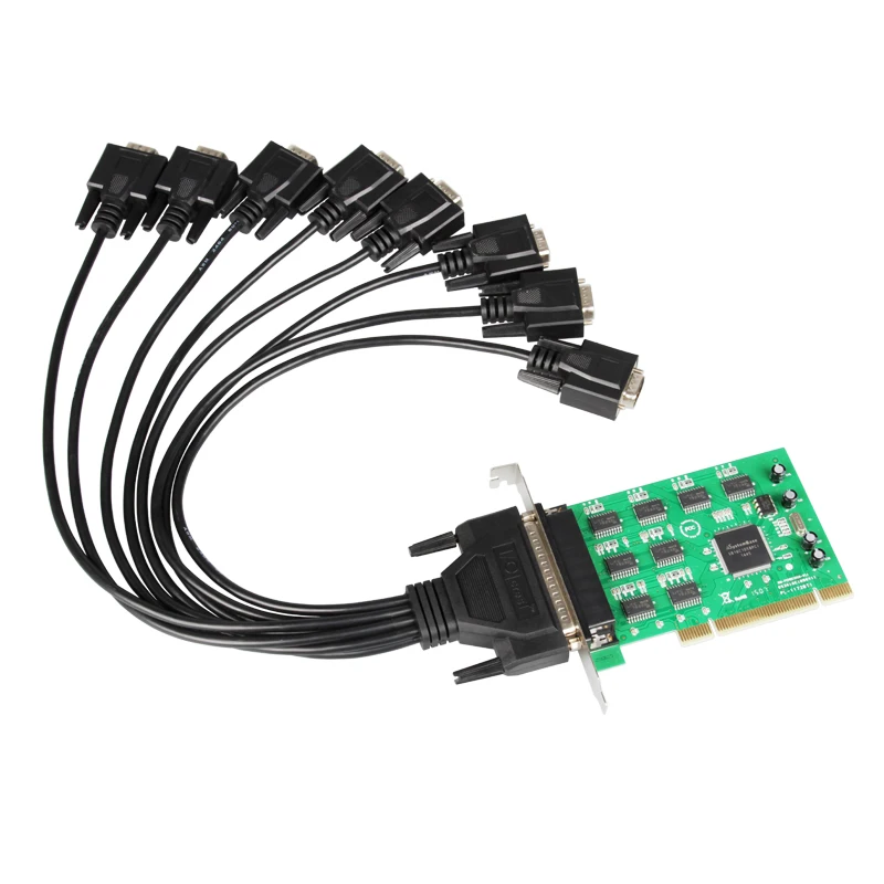 PCI To Serial Card Multi-serial Card 8-port RS232 COM Card, Send 1 Drag 8 Serial Port DB9 Cable Multi-serial Card ESD Protection