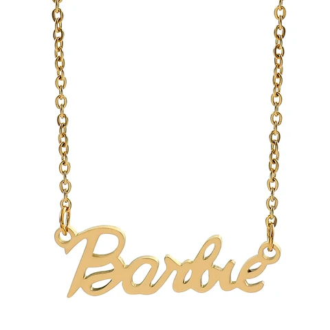 Модное ожерелье с логотипом Барби, ожерелье из титановой стали в западном стиле, аксессуары для косплея девочек, подходящие к женской одежде