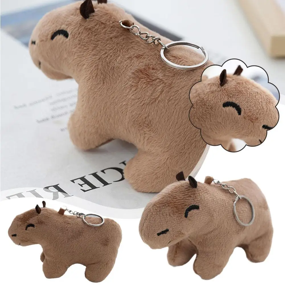 

12cm Cute Capybara Plush Toy Key Chain 12cm Stuffed Car Pendant Key Key Accessories Bag Keychain Animals Y9V8