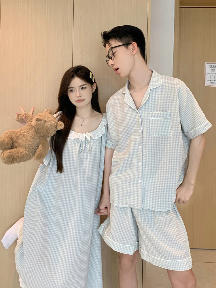 Милая принцесса Sle лоскутная кружевная клетчатая пижама с короткими рукавами для