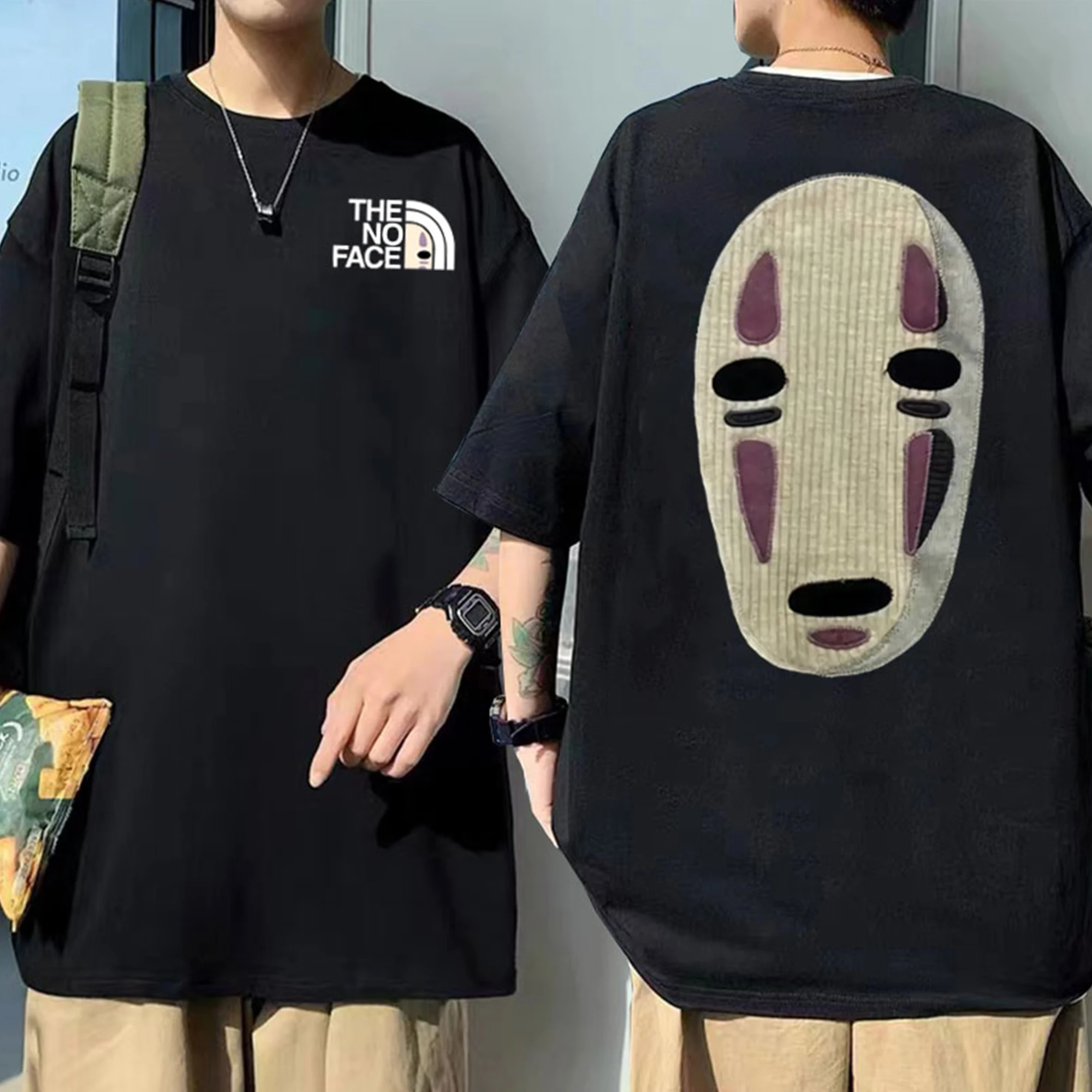

Summer day I Asaki Jun anime faceless men's print fashion pure cotton men's T-shirt unisex short sleeve clothing free shipping