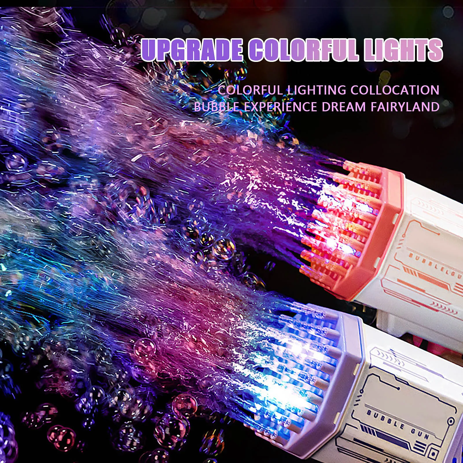 

69 Holes Automatic Gatling Bubble Guns Soap Magic Bubble Machine Kids 2022 New Bathroom Outdoor Gun Toy Boys Girls Birthday Gift