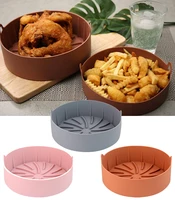 2022 airfryer fryer accessories baking tools reusable silicone pot baking basket pizza plate grill pot kitchen cake cooking tool