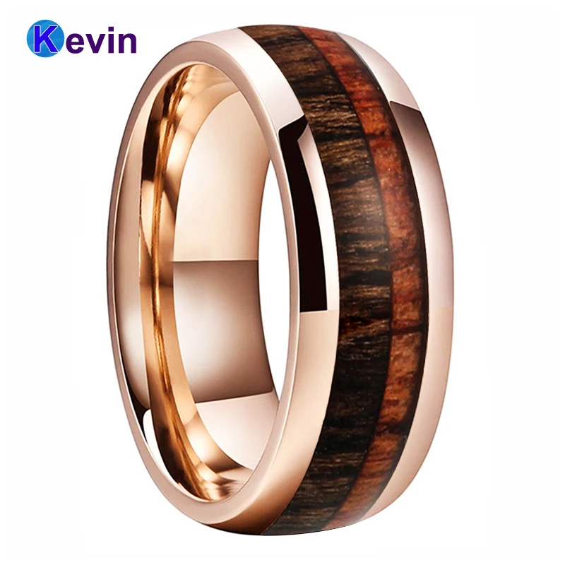 Обручальное кольцо из карбида вольфрама цвета розового золота для мужчин и