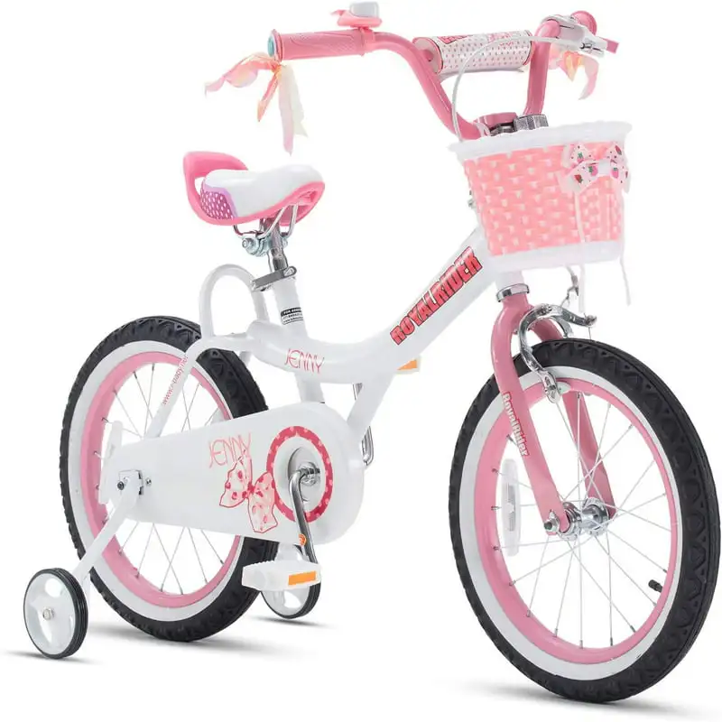 

White 12 In Kids with Training Wheels and Basket