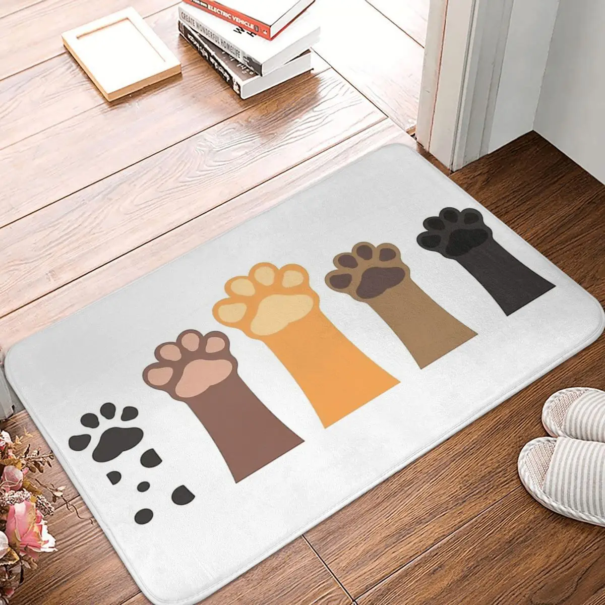 

Paws Kitchen Non-Slip Carpet Dog Paw Bedroom Mat Entrance Door Doormat Home Decor Rug