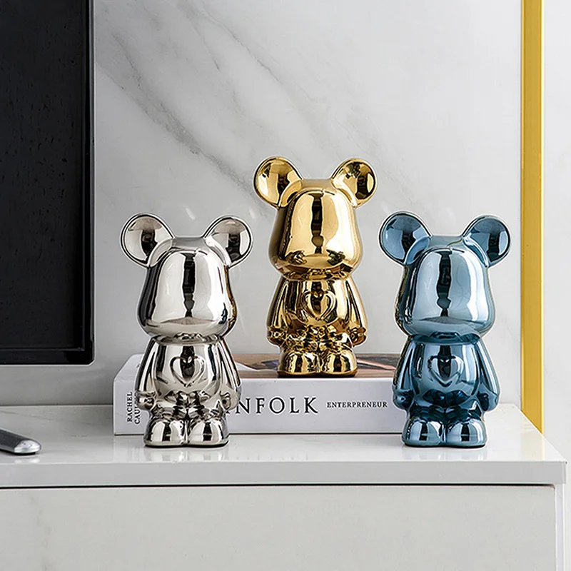 

Colorful Ceramic Violent Bear Light Luxury High-end Ceramic Dolls Decoration Ornaments Statue Piggy Bank Living Room TV Cabinet