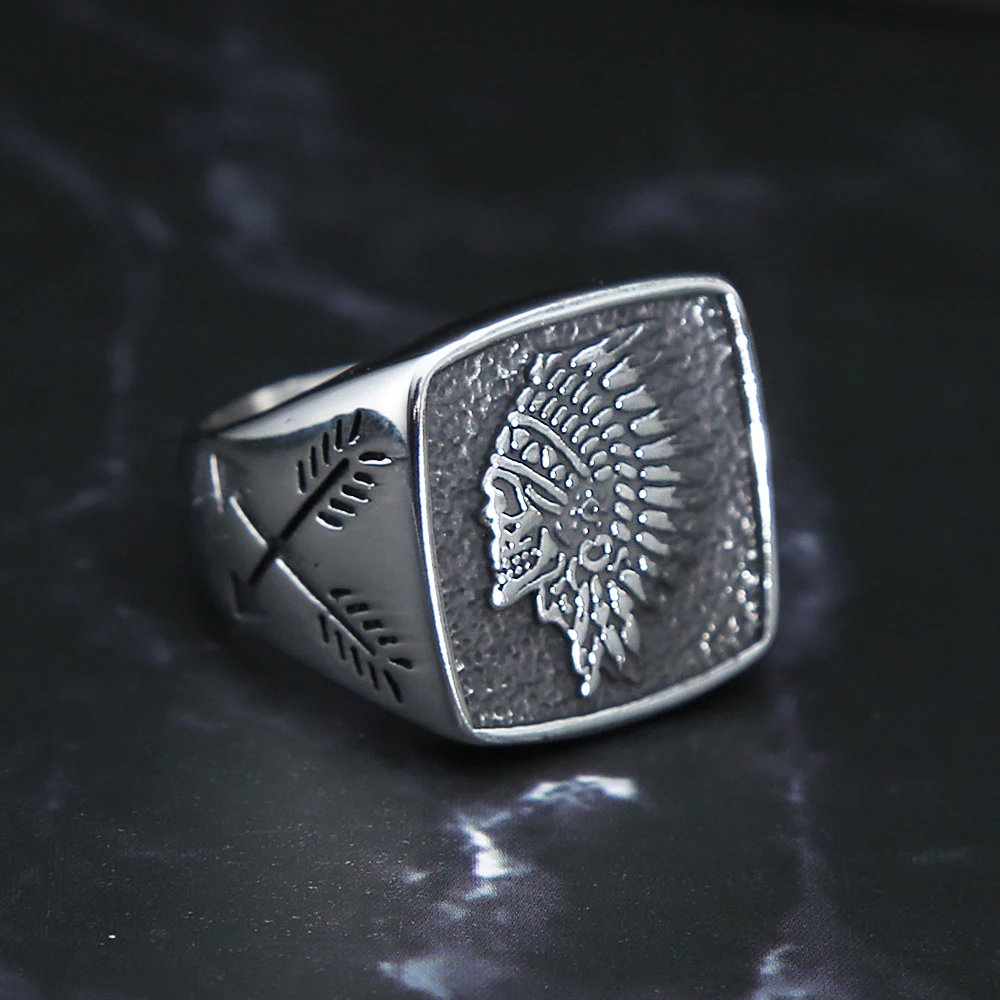 Винтажное индийское бриллиантовое кольцо для мужчин тяжелый металлический