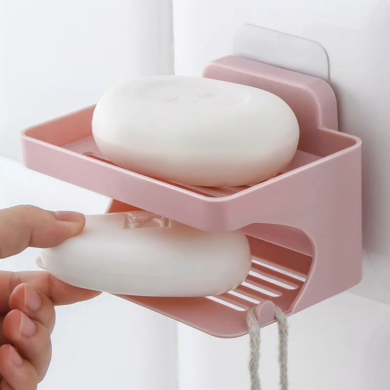 

Настенный держатель для мыла и посуды, двухслойный органайзер для ванной комнаты, полка для хранения мыла, кухонные принадлежности