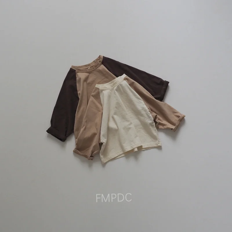 

Korean Spring Autumn Baby Boys Girls Pure Color Raglan Sleeve Basic Children T-shirt Baby Boys Girls Long Sleeve T-shirt 1-8 Y