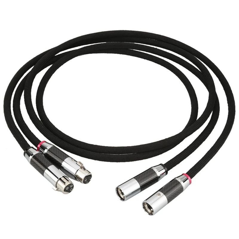 

2Pcs Hi-End HIFI Silver-Plated 2 Core XLR OFC PCOCC Female XLR to Male XLR RCA Jack Audio Cables Wire Line