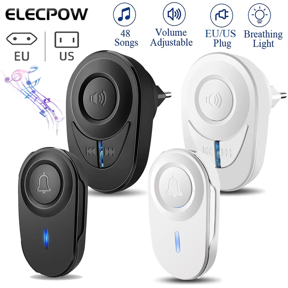 

Elecpow Wireless Doorbell Outdoor Waterproof Smart Home Door Bell Elderly Emergency Call Reminder LED Flash Home Security Alarm