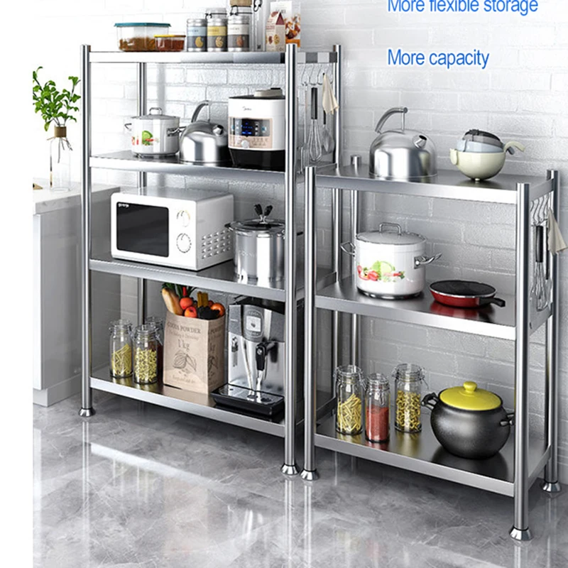 

Kitchen Racks Are Free To Install Floor-To-Ceiling Multi-Layer Balcony Storage Racks Mobile Microwave Oven Pot Rack Storage Rack