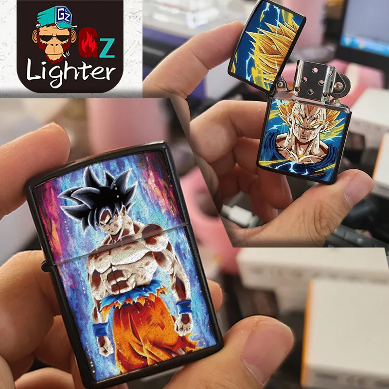 

Dragon Ball Lighter Cool Japan Anime Lighter Dragon Ball Super Goku Kakarotto Cartoon Windproof Kerosene Lighters Fast Delivery