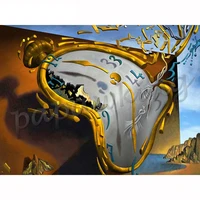 5d abstract diamond painting clock beads landscape diamond embroidery cartoon mosaic full square round display home decoration