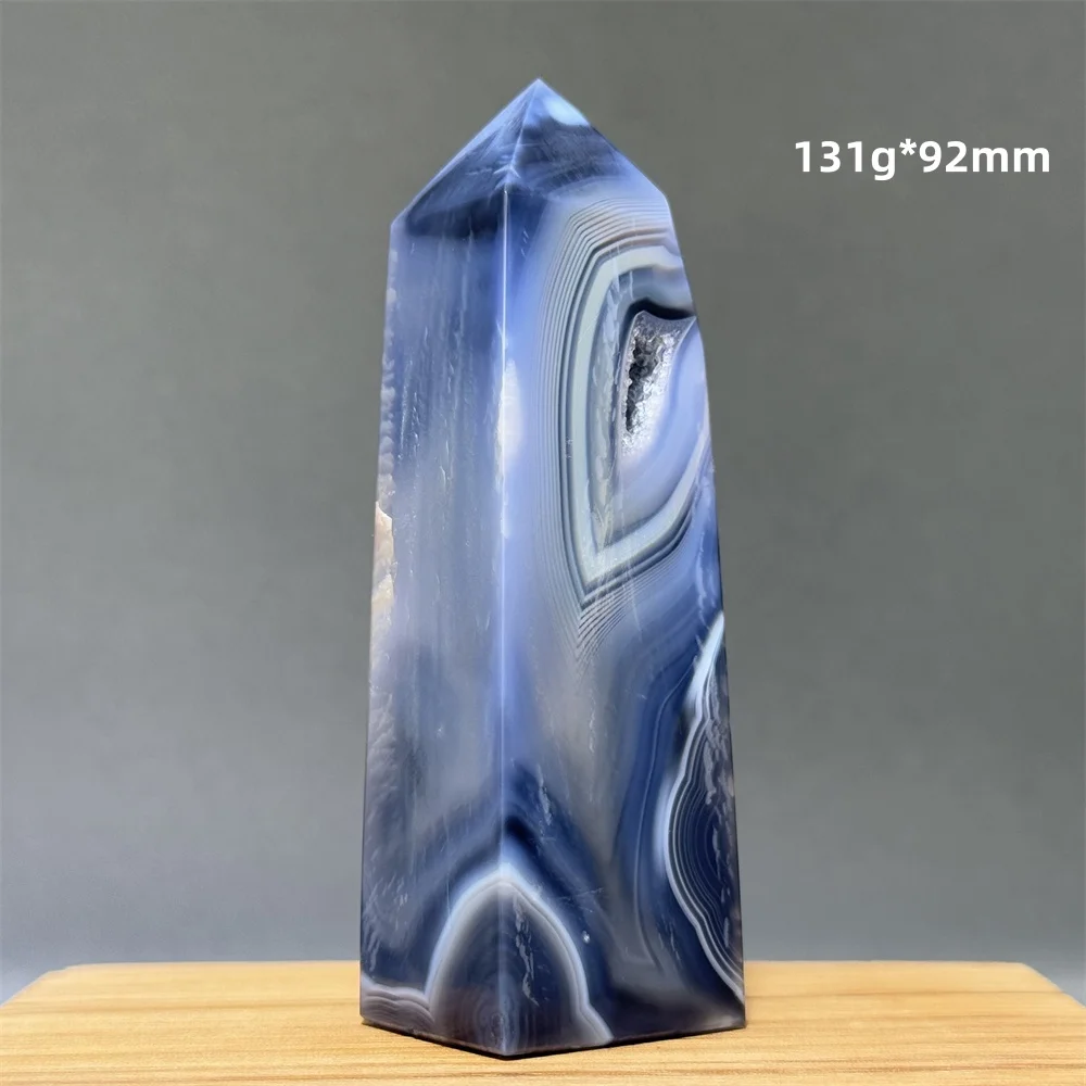 Черный агат в полоску хрустальная башня натуральный драгоценный камень аура