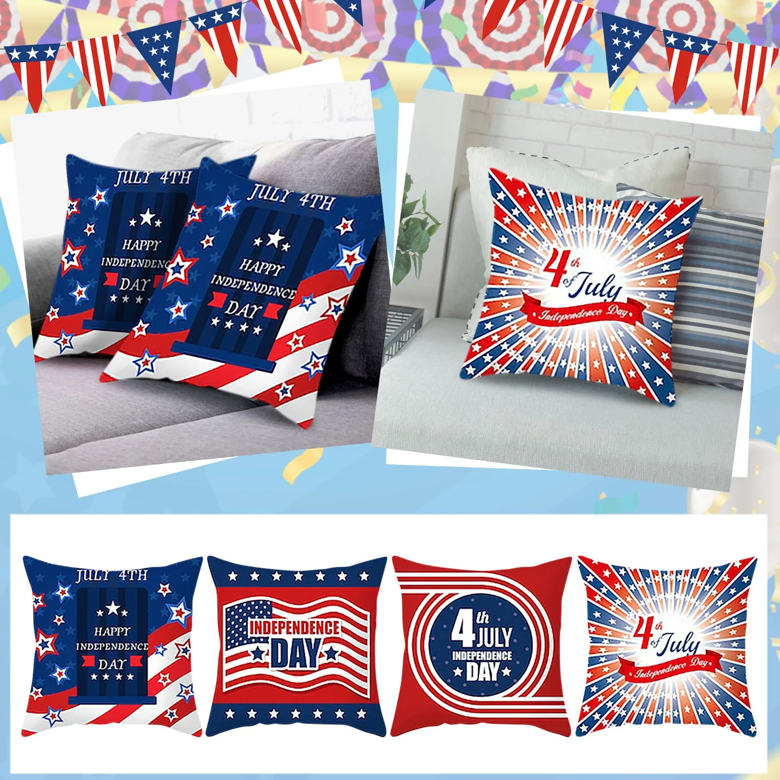 

Independence Day Home Sofa Cover Decor Patriotic Pillowcase Cushion Pillowcase Top Rated Silk Pillowcase