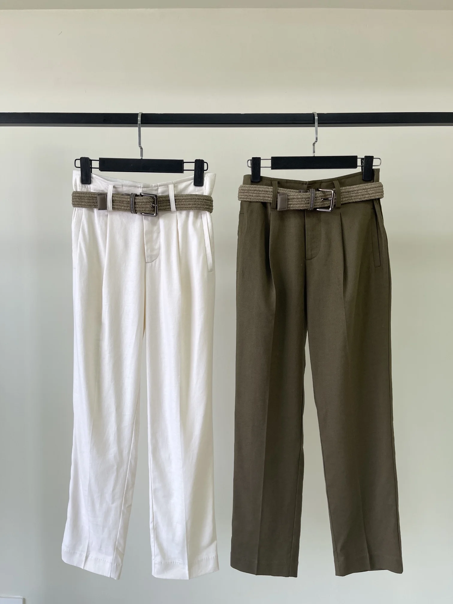 2023 spring and summer new casual pants classic single item version of the texture of the first-class thin show straight legs