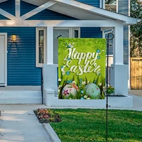 vantaso garden flag easter day eggs rabbit floral flowers hello welcome spring hello welcome house flags home yard banner for ou
