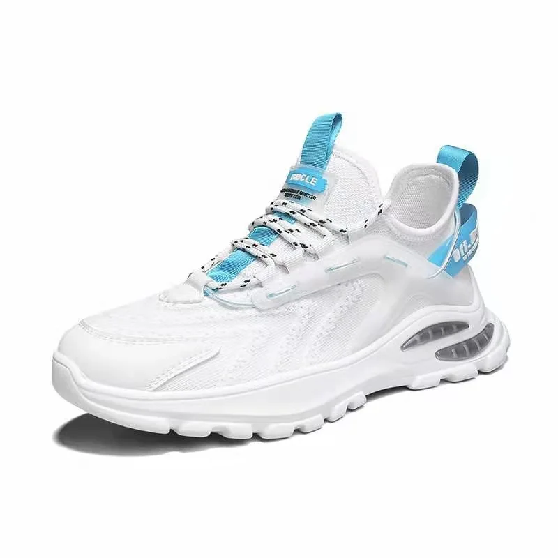 2022 Four Seasons New Men Sports Shoes Flying Weave Mesh Comfortable Breathable Casual Running Shoes Outdoor Trend Male Sneakers