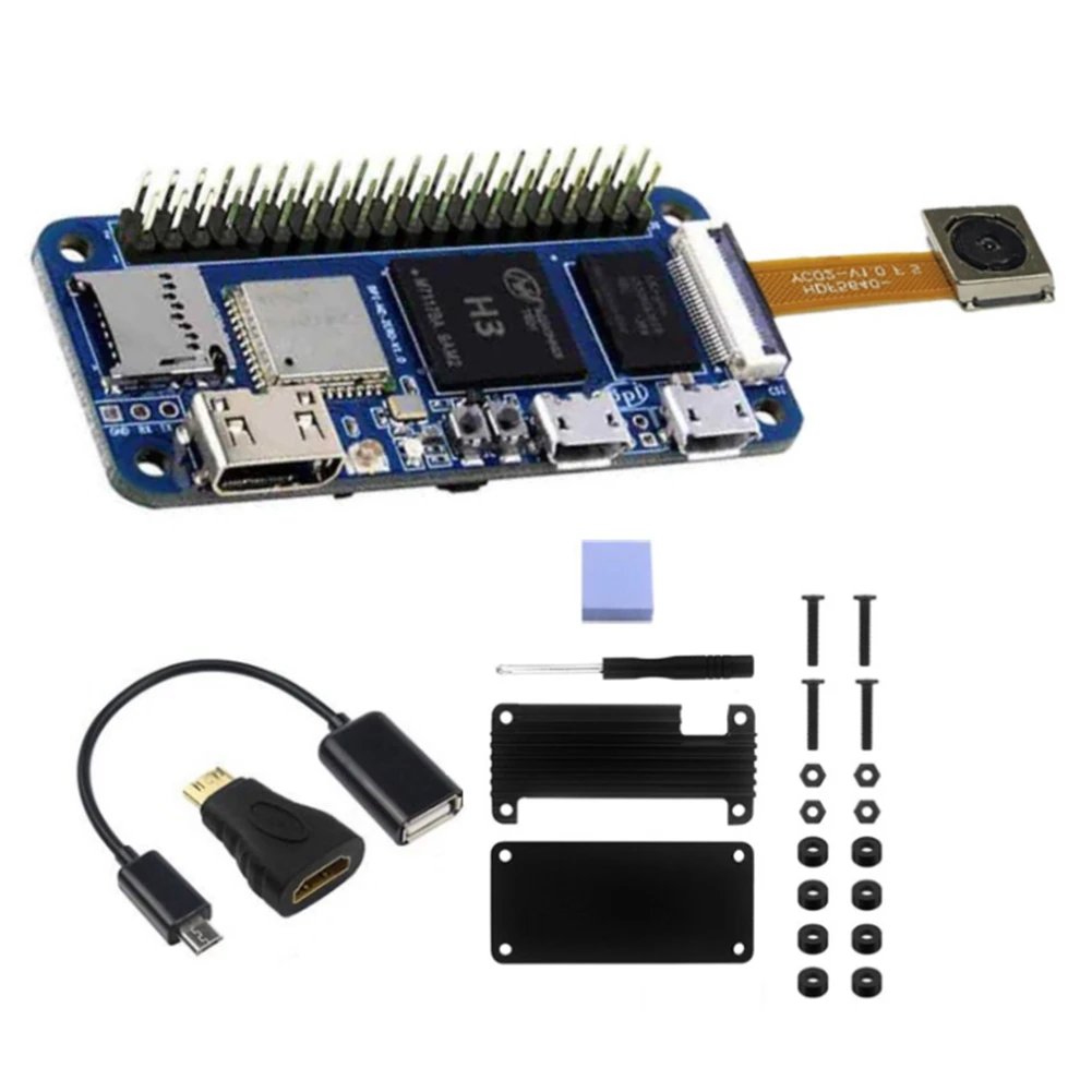 For Banana Pi M2 Zero Development Board BPI-M2 Zero Quad Core 512MB OV5640 Camera+Aluminum Case+USB Cable(Welded)