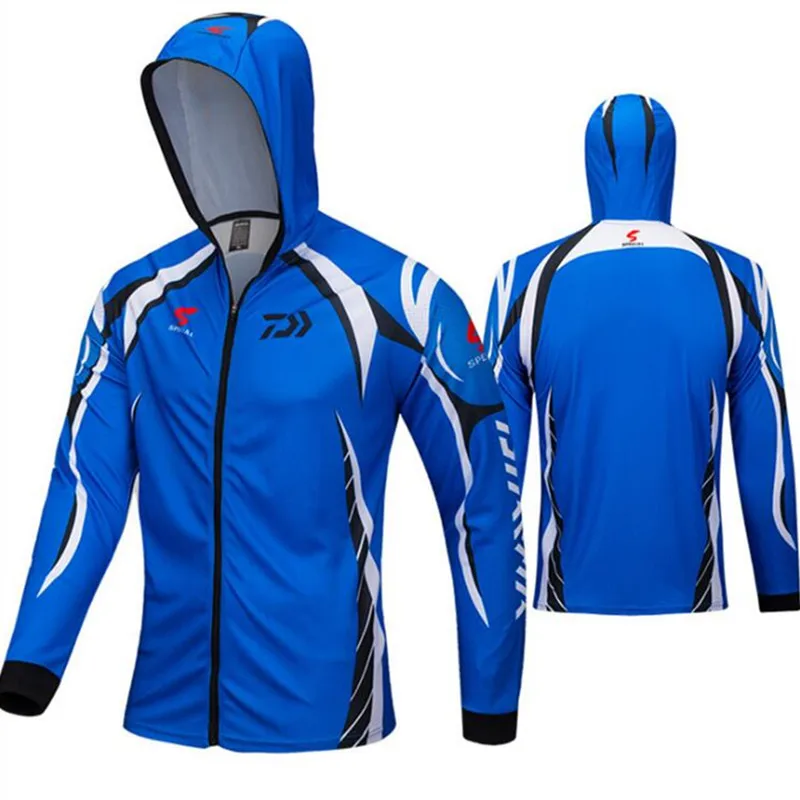 

New Men Long Sleeve Fishing Clothing Outdoor Breathable Hooded Fishing Cycling Camping Shirts Anti Uv Sports Clothes