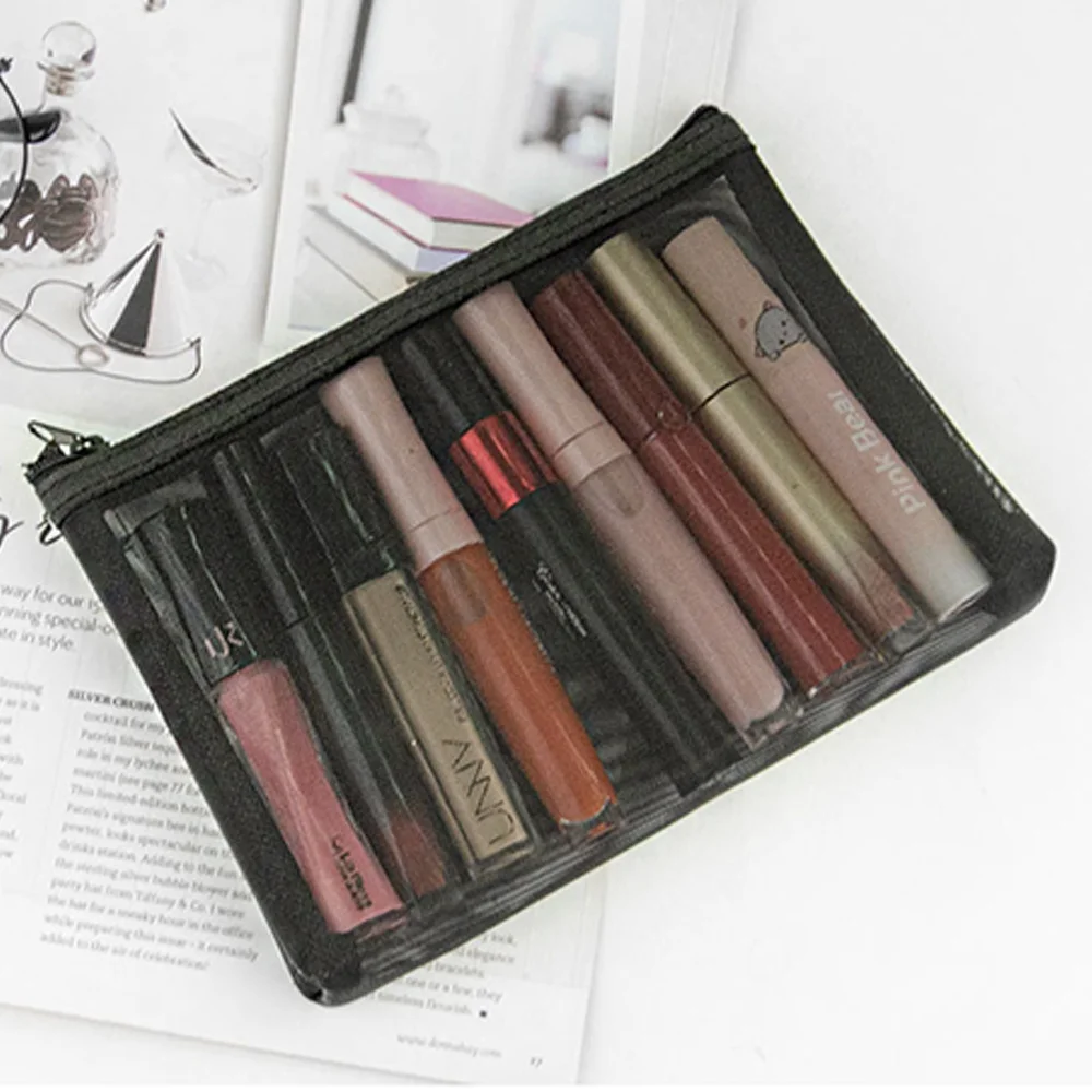 Сетчатая косметичка дорожные сумки для хранения косметики женская портативная