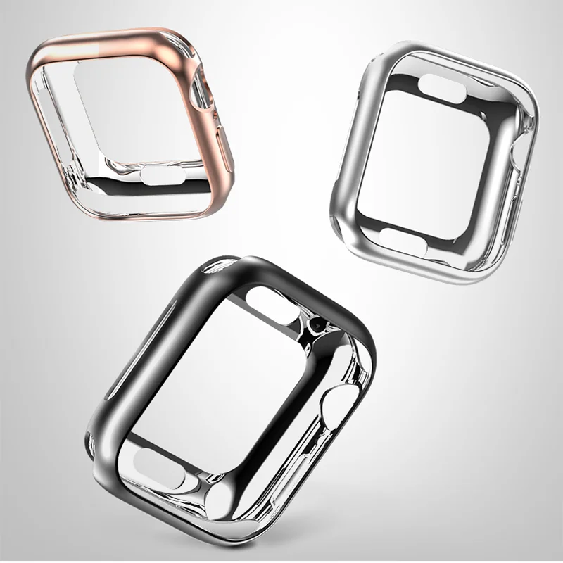 Чехол для часов Apple Watch 7 6 5 40/44/41 мм мягкий силиконовый чехол с царапинами iWatch Series 4 3