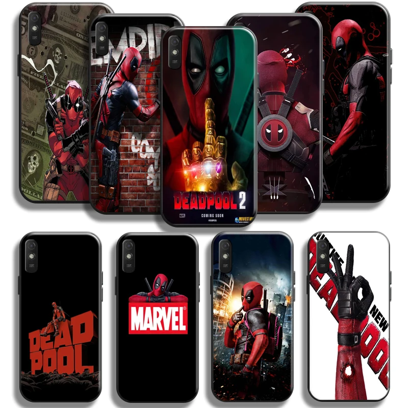 

Marvel Deadpool Phone Case For Xiaomi Redmi 9A 9AT Silicone Cover Back Coque Funda TPU Soft Carcasa Liquid Silicon