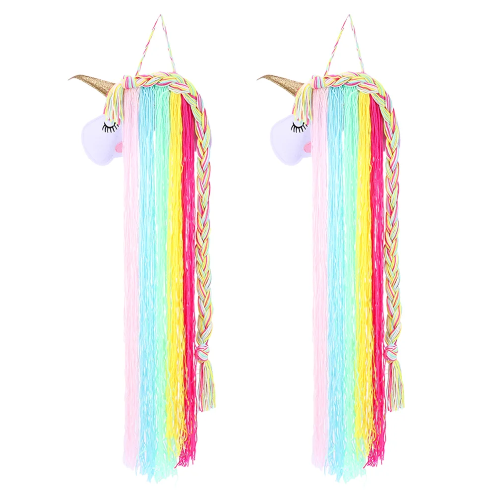 

Holder Hair Organizer Wall Storage Headband Hanging Clip Rainbow Clips Pin Decor Face Yarn Tassels Hairpins Rack Baby Girl Bow