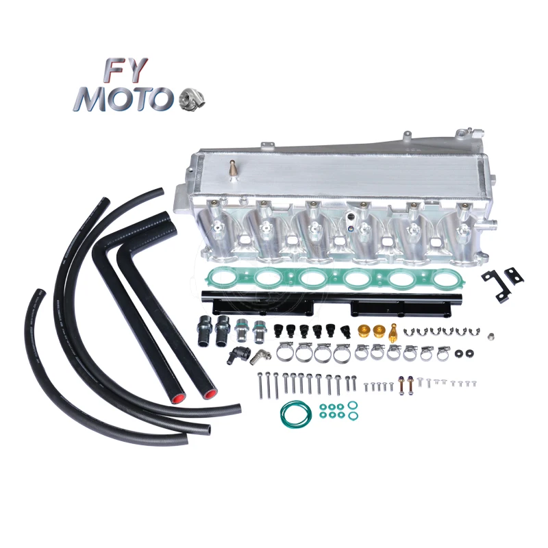 Фото Серебряный литой впускной коллектор для BMW F22 M240I F30 340I 440I 16-19, полуфрезерованный на ЧПУ, с сердцевиной и аксессуарами №1