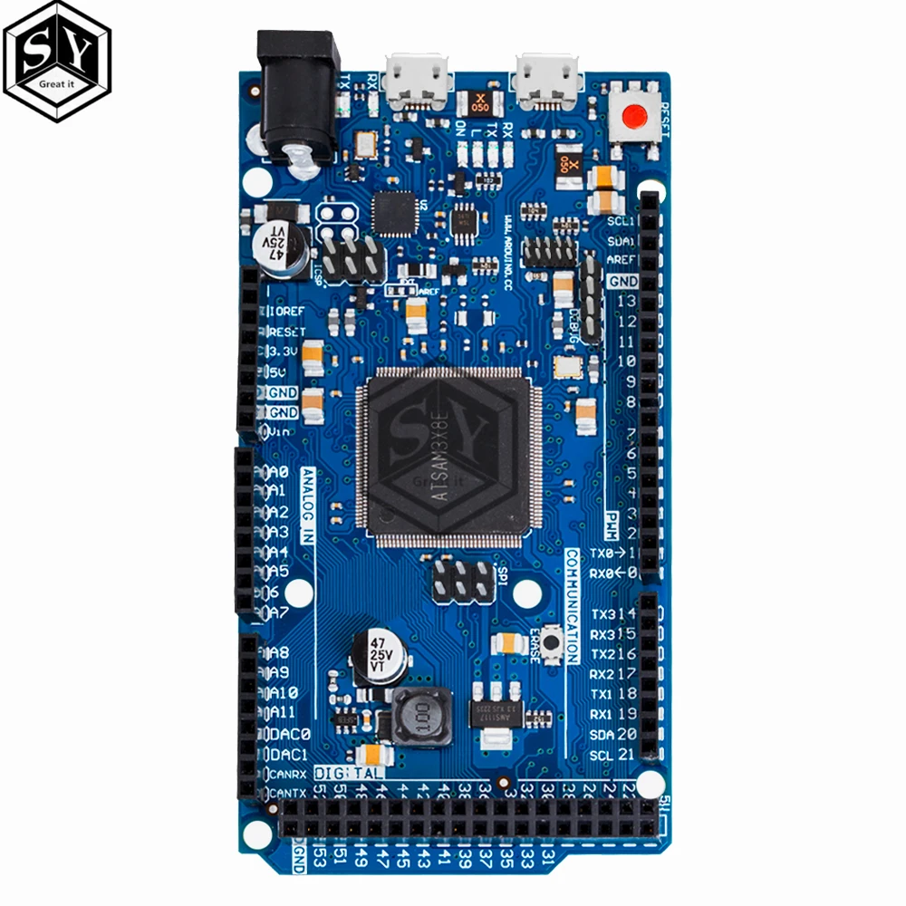 Официальная совместимая плата DUE R3 SAM3X8E 32-битная ARM Cortex-M3/ Mega2560 Duemilanove 2013 для Arduino Due
