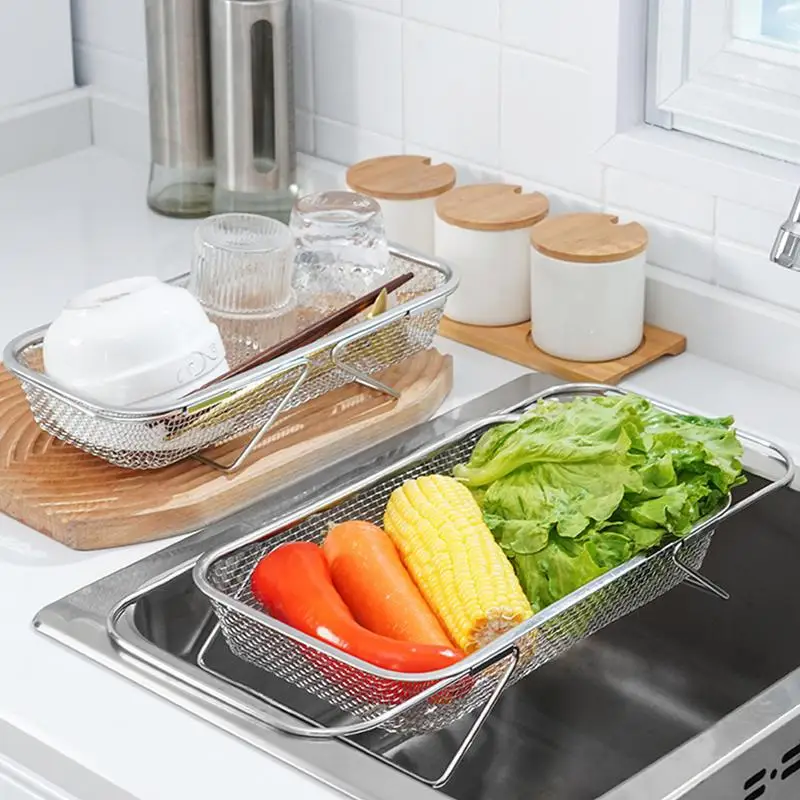 

Sink Drain Basket Sink Strainer Kitchen Drain Basket For Washing Fruits And Vegetable Stainless Steel Dish Drying Rack For Home