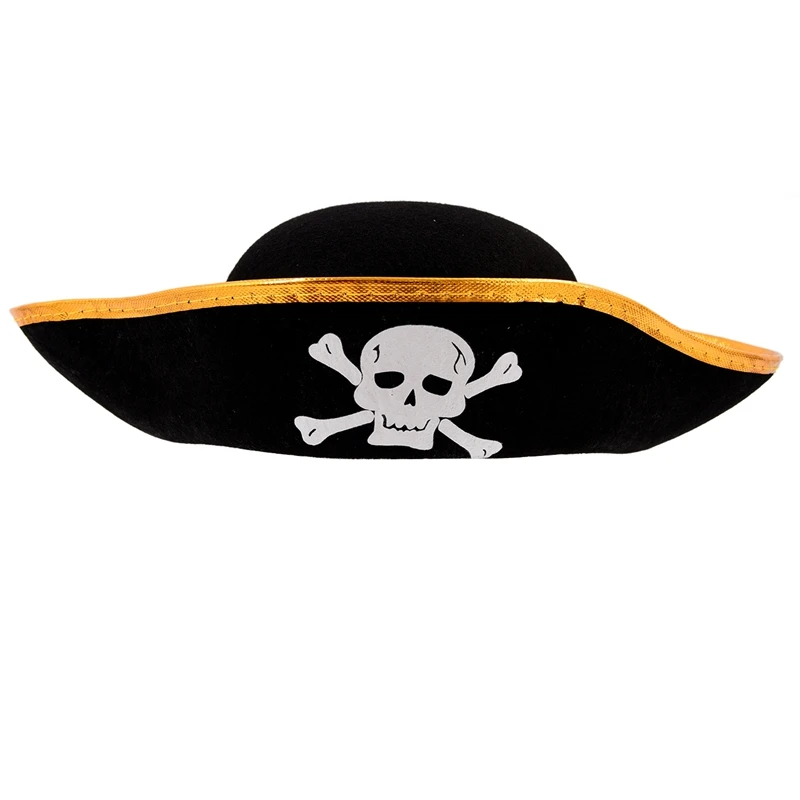 

Unisex Dressing Up Black Skull Pattern Pirate Bucket Hat Cap